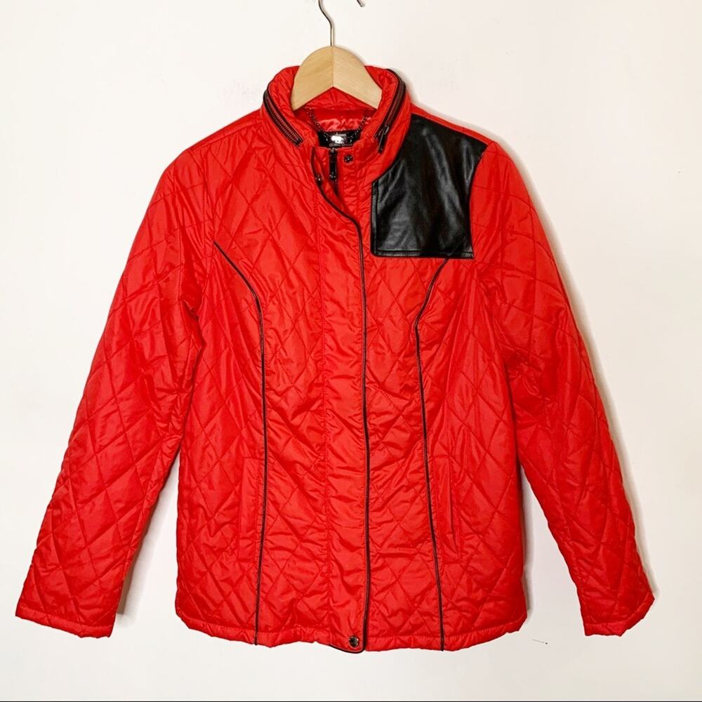 Dennis Basso Red Water Resistant Quilted Jacket XS